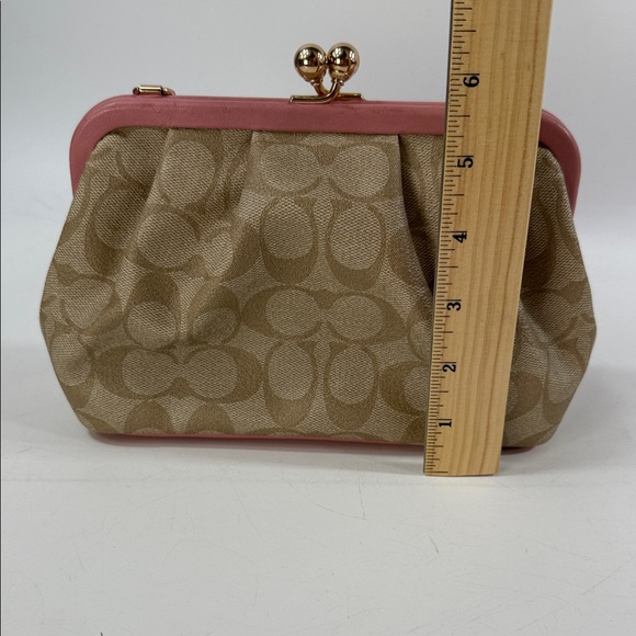 Coach Pink and Tan Crossbody Bag with Gold Chain - Picture 13 of 15